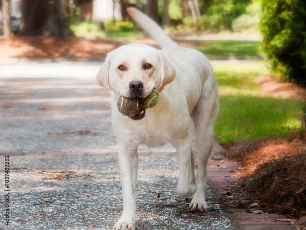 lab wth 2 tennis balls in his mouth lab wth 2 tennis balls in his mouth