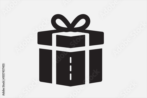 A simple black-and-white icon of a gift box.