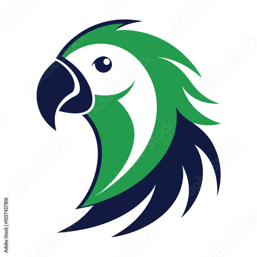 Parrot head tattoo logo icon