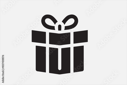 A simple black-and-white icon of a gift box.