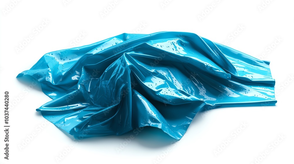 Obraz premium Blue plastic sheet, white isolate background