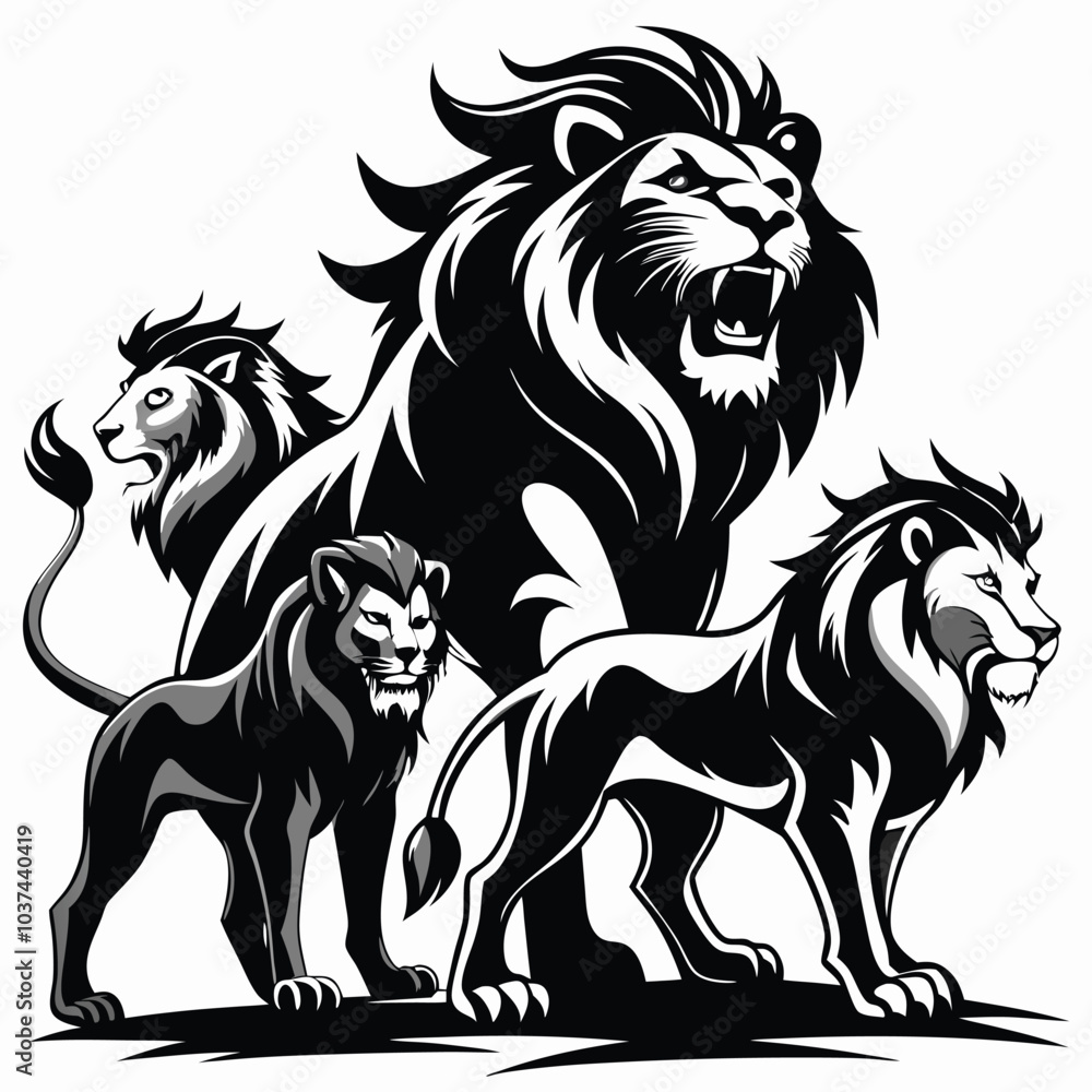 Obraz premium lion vector illustration