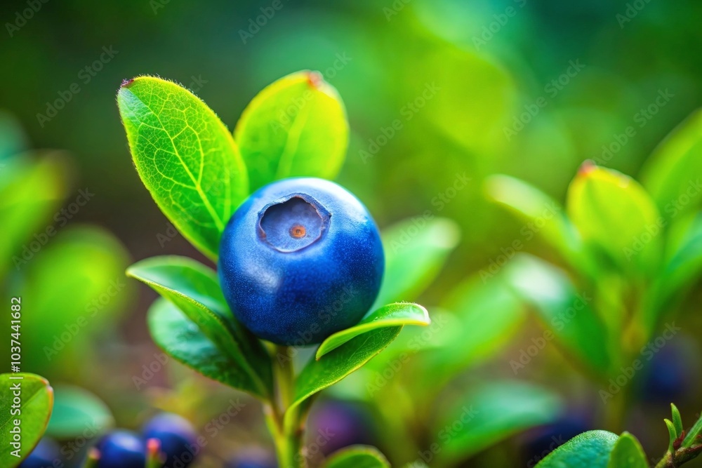 Macro photo of a blueberry bush Macro photo of a blueberry bush