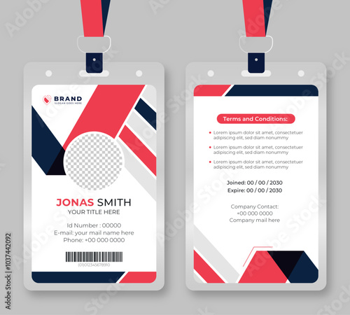 Modern and creative id card template. corporate id card design template for office employee, student, hospital staff or others.