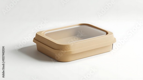 Cardboard Food Container with Clear Lid Mockup