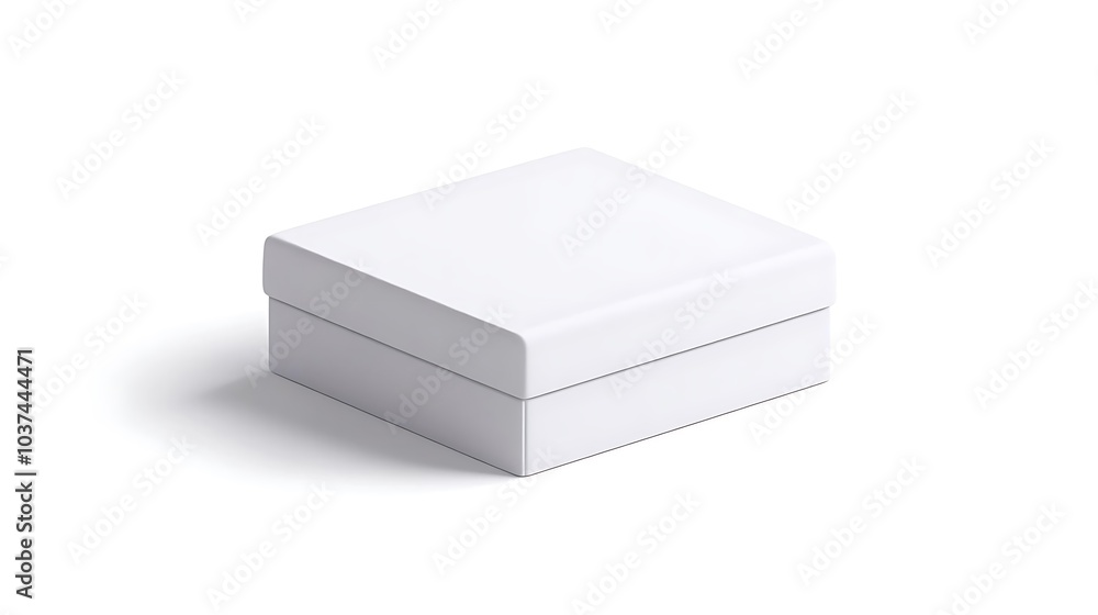 White Square Gift Box Mockup Isolated on White Background White Square Gift Box Mockup Isolated on White Background