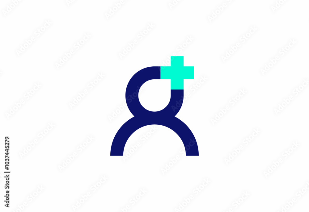 Obraz premium Logo User with plus sign, healthcare and hospital