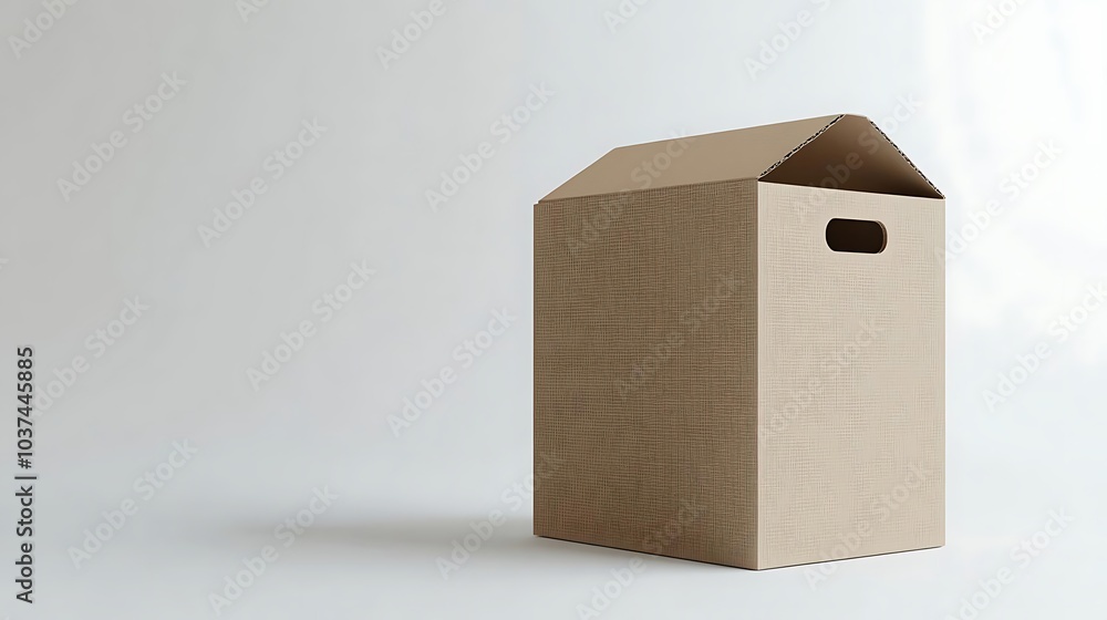 Cardboard Box with Handle Mockup Cardboard Box with Handle Mockup