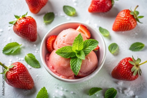 Delicious strawberry sorbet