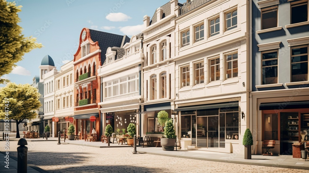 A photo of a mixed-use building with shops A photo of a mixed-use building with shops