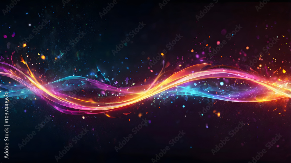 Cosmic Flow: Abstract artwork of vibrant, swirling energy streams in neon pink, orange, and blue hues, set against a dark background. Perfect for tech, music, or fantasy themes. Cosmic Flow: Abstract artwork of vibrant, swirling energy streams in neon pink, orange, and blue hues, set against a dark background. Perfect for tech, music, or fantasy themes.