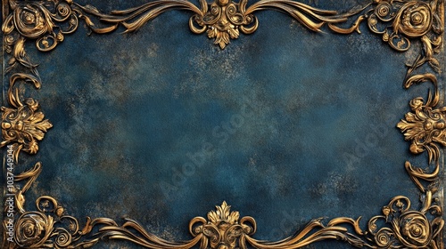 A regal certificate border featuring gold accents and luxurious patterns