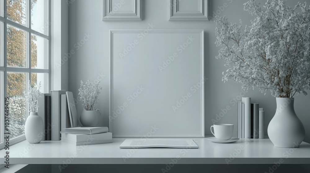 Minimal Clean Desk Featuring a Blank Document for Professional Use and Inspirational Workspaces Minimal Clean Desk Featuring a Blank Document for Professional Use and Inspirational Workspaces