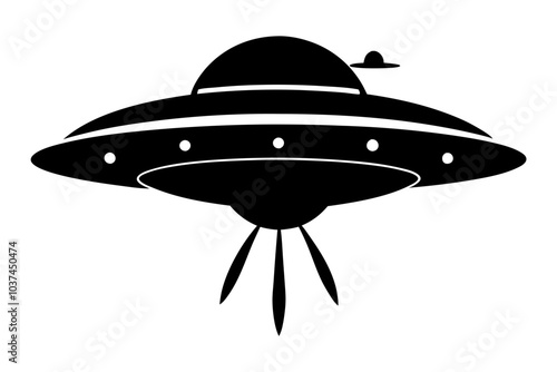 Flying Saucer Silhouette vector illustration