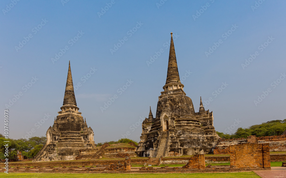 Pagoden in der Tempelanlage Wat Phra Si Sanphet in Ayutthaya, Thailand Pagoden in der Tempelanlage Wat Phra Si Sanphet in Ayutthaya, Thailand