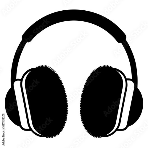 Ear Muffs silhouette vector on white background