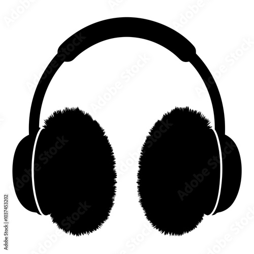 Ear Muffs silhouette vector on white background