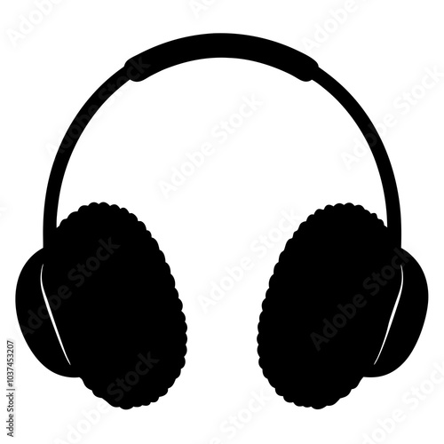 Ear Muffs silhouette vector on white background