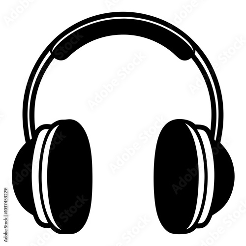 Ear Muffs silhouette vector on white background