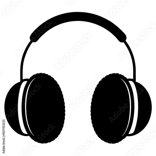 Ear Muffs silhouette vector on white background