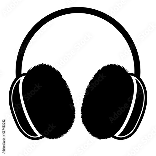 Ear Muffs silhouette vector on white background
