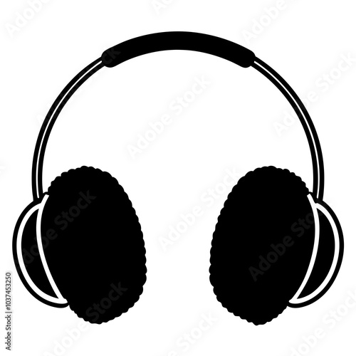 Ear Muffs silhouette vector on white background