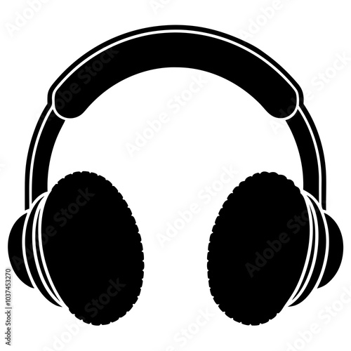 Ear Muffs silhouette vector on white background