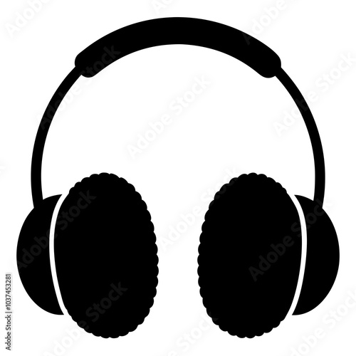 Ear Muffs silhouette vector on white background