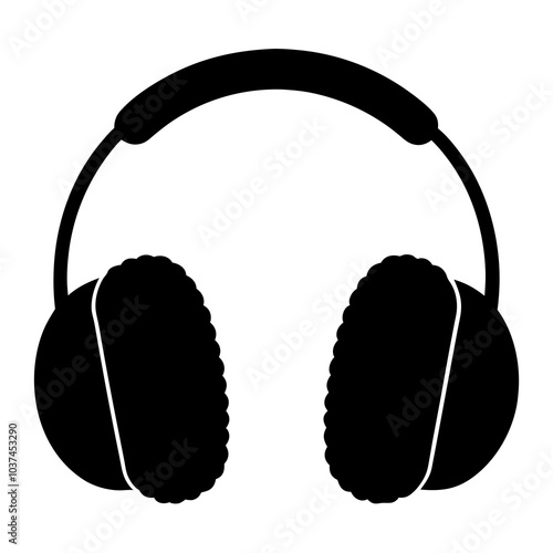 Ear Muffs silhouette vector on white background