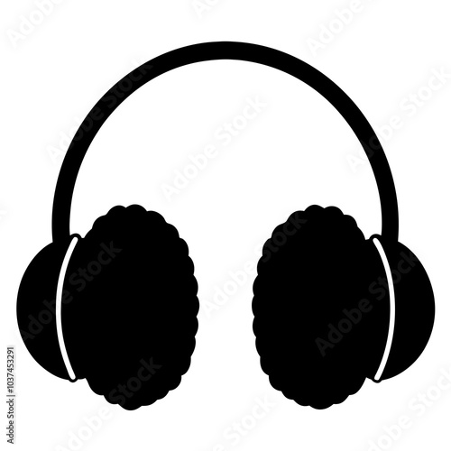 Ear Muffs silhouette vector on white background