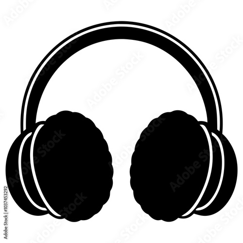 Ear Muffs silhouette vector on white background