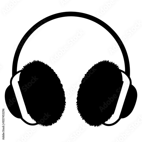 Ear Muffs silhouette vector on white background