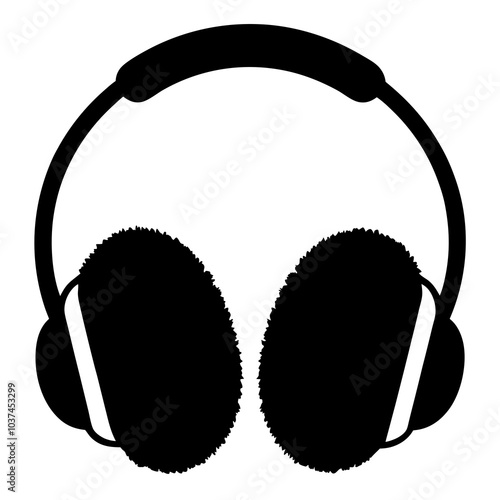 Ear Muffs silhouette vector on white background