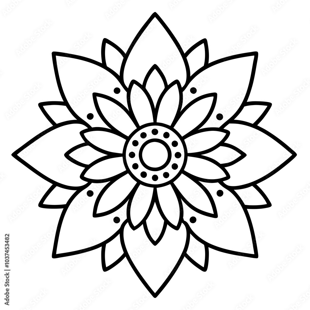 Traditional Indian Mandala art Design vector illustrator on white background Traditional Indian Mandala art Design vector illustrator on white background