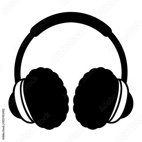Ear Muffs silhouette vector on white background