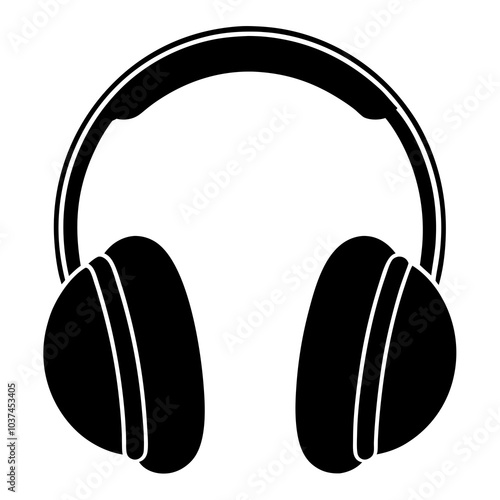 Ear Muffs silhouette vector on white background