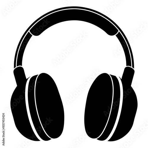 Ear Muffs silhouette vector on white background