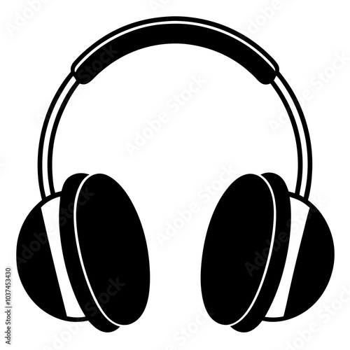 Ear Muffs silhouette vector on white background