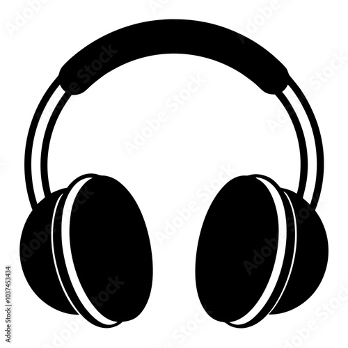 Ear Muffs silhouette vector on white background