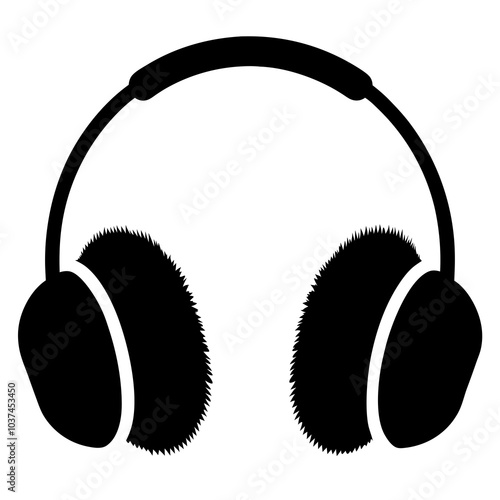 Ear Muffs silhouette vector on white background