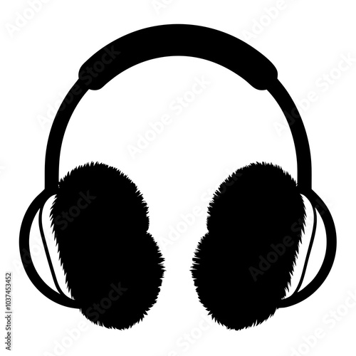 Ear Muffs silhouette vector on white background