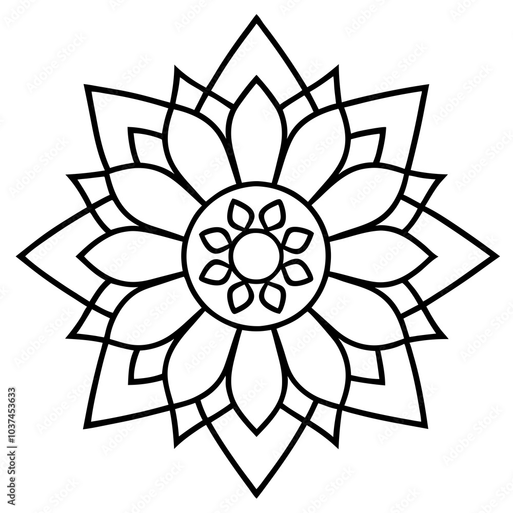 Naklejka premium Traditional Indian Mandala art Design vector illustrator on white background