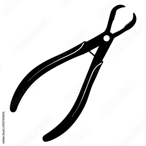 Dental Forceps Vector Silhouette