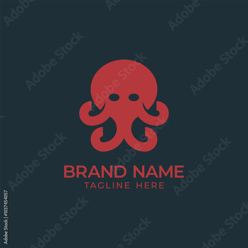 Modern Minimalist octopus logo simple vector photo