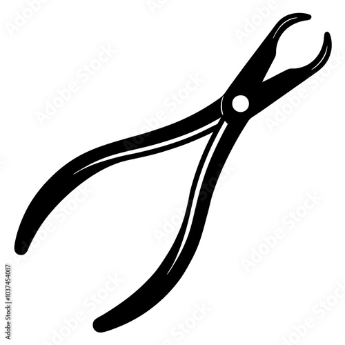 Dental Forceps Vector Silhouette