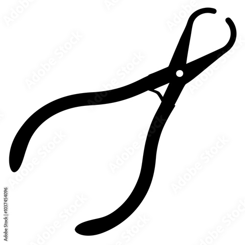 Dental Forceps Vector Silhouette