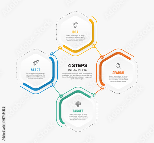 Vector infographic label design with circle infographics template design and 4-5-6 options or steps. Can be used for process diagram, presentations, workflow layout, banner, flow chart, info graph.