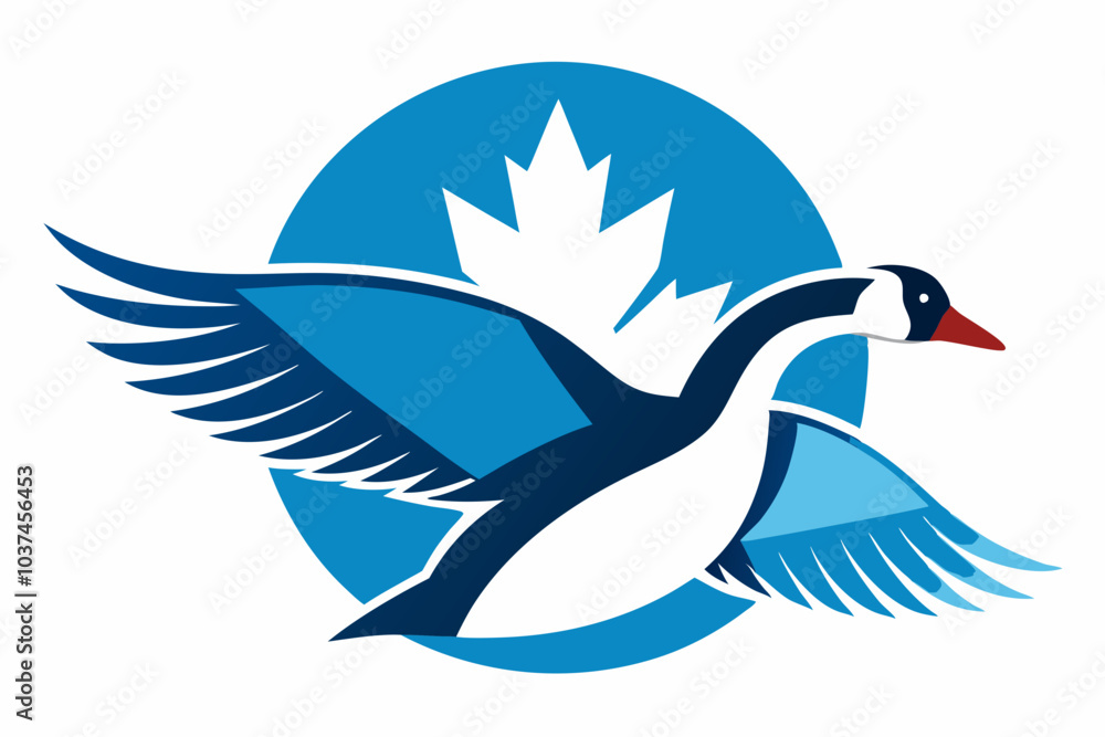 Obraz premium Canada Goose Flying Winter Logo
