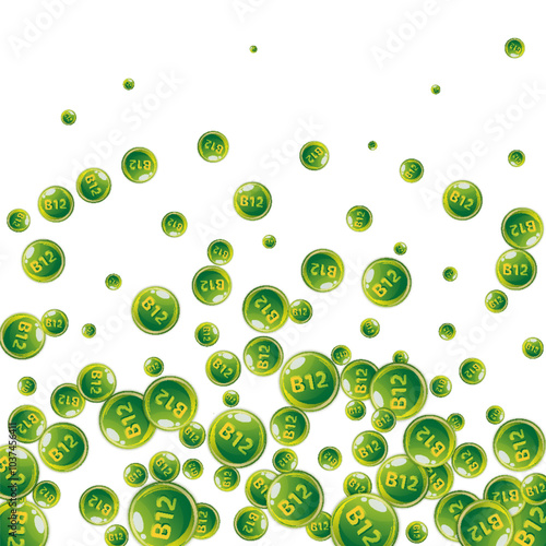 Vitamin B12 messy round pills.