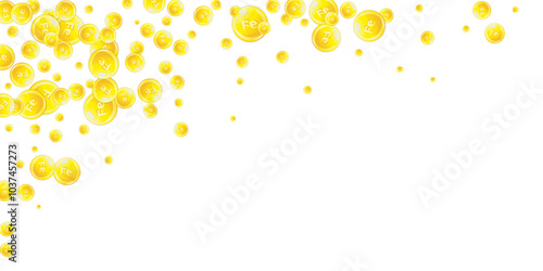 Ferritin round droplets scattered randomly.